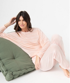 haut de pyjama a manches chauve-souris femme roseI066201_1