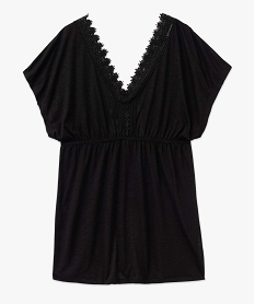 robe de plage femme avec col en dentelle noir vetements de plageI068501_4