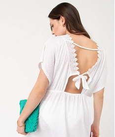 robe de plage femme avec col en dentelle blancI068601_2