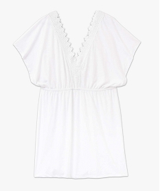 robe de plage femme avec col en dentelle blanc vetements de plageI068601_4