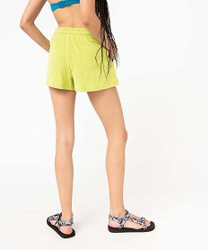 short de plage femme en eponge avec taille elastique vert vetements de plageI069501_3