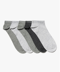 GEMO Chaussettes femme tige ultra courte avec paillettes (lot de 5) gris standard