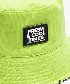 chapeau bob reversible avec bords sans coutures garcon vert standardI076701_3