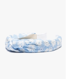 GEMO Serre-tête à motifs fleuris effet bandeau noué fille bleu standard