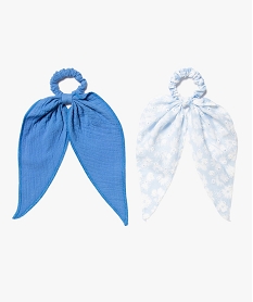 GEMO Elastiques cheveux effet foulard fille (lot de 2) Bleu