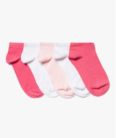 GEMO Chaussettes ultra courtes unies fille (lot de 5) rose standard