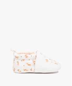 GEMO Chaussons de naissance bébé fille en jersey imprimé cœur Blanc