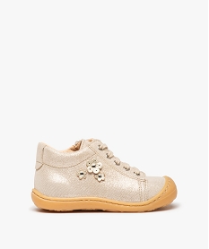 GEMO Chaussures premiers pas bébé fille dessus cuir pailleté – NA! dore