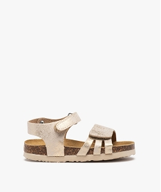 GEMO Sandales bébé fille à semelle liège et brides métallisées rose standard