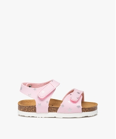 GEMO Sandales bébé fille à semelle liège et brides imprimées rose standard