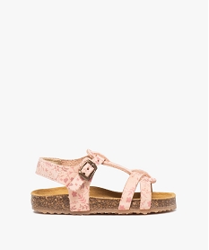 GEMO Sandales bébé fille dessus cuir à motif fleuri - NA! Rose