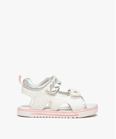 GEMO Sandales bébé fille à brides scratch imprimées blanc standard