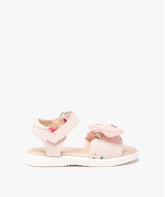 GEMO Sandales bébé fille à brides en toile imprimée rose standard