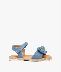 GEMO Sandales bébé fille en denim avec nœud décoratif bleu chine