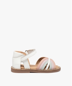 GEMO Sandales bébé fille en cuir motif arc-en-ciel – NA! blanc standard