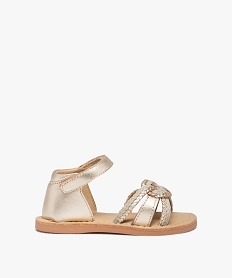 GEMO Sandales bébé fille en cuir à brides tressées – NA! gold