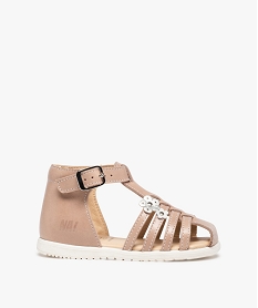 GEMO Sandales bébé fille en cuir à talon et bout fermés – NA! rose standard
