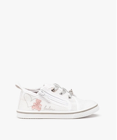 GEMO Baskets bébé fille zippées en toile brillante – LuluCastagnette blanc standard
