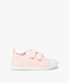 GEMO Tennis bébé fille en toile unie fermeture scratch rose standard