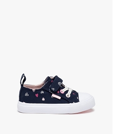 baskets bebe fille en toile imprimee fermeture facile bleu baskets et tennisI090501_1