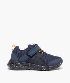 GEMO Baskets garçon jogger unies en mesh Bleu