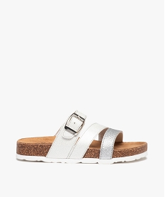 GEMO Mules fille à brides scintillantes avec boucle argente