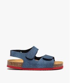 GEMO Sandales garçon imitation denim à brides scratch bleu standard