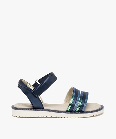 GEMO Sandales fille à brides brillantes et pailletées bleu standard