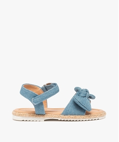 GEMO Sandales fille dessus en denim avec nœud décoratif bleu standard