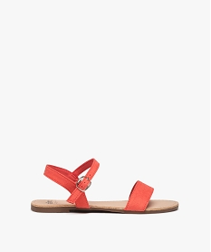 GEMO Sandales fille à brides en suédine unie rose standard