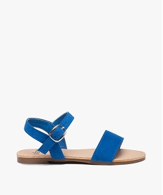 GEMO Sandales fille à brides en suédine unie bleu standard