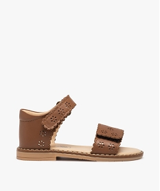 GEMO Sandales fille dessus cuir perforé à talon fermé – NA! marron standard
