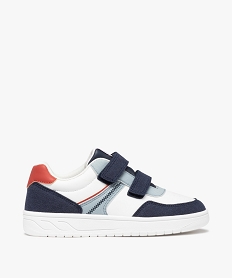GEMO Baskets garçon à scratchs style casual blanc standard