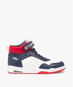 GEMO Baskets garçon mid-cut tricolores à lacets et scratch - Camps Bleu