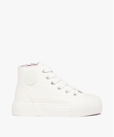GEMO Baskets fille montantes en toile brillante – Camps United blanc standard