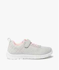 GEMO Baskets fille style jogger dessus en jersey uni gris standard