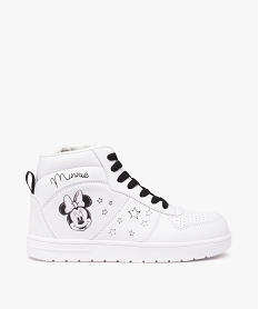 GEMO Baskets fille mid-cut à fermeture lacets et zip - Minnie blanc standard
