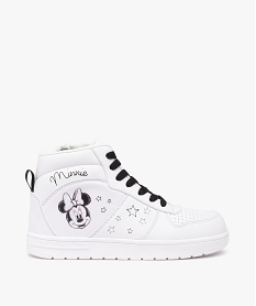 GEMO Baskets fille mid-cut à fermeture lacets et zip - Minnie Blanc