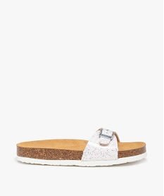 GEMO Mules fille à semelle liège et bride à boucle blanc standard