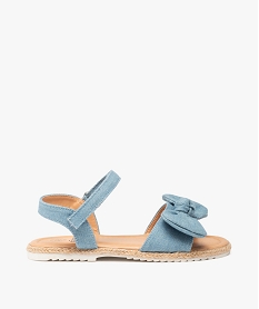 GEMO Sandales filles à brides en denim avec nœud décoratif bleu standard