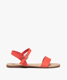 GEMO Sandales fille à brides droites en suédine unie rose standard
