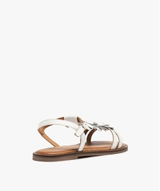 sandales fille dessus cuir a franges metallisees – taneo blancI115001_4