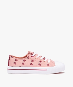 GEMO Baskets fille en toile imprimée à bout renforcé rose standard