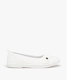 GEMO Ballerines fille en toile avec bout renforcé blanc standard