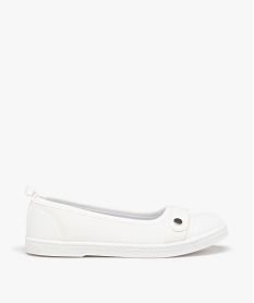 GEMO Ballerines fille en toile avec bout renforcé Blanc