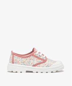 GEMO Baskets fille à semelle crantée dessus tissu imprimé Multicolore