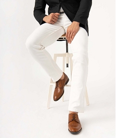 GEMO Derbies homme classiques en cuir uni – Pierre Cardin marron vif