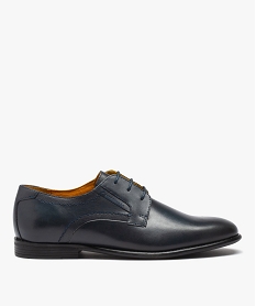 GEMO Derby homme en cuir avec surpiqûres fantaisie - Tanéo bleu vif