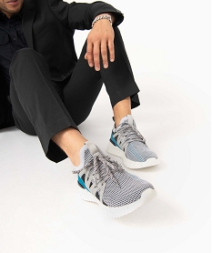 GEMO Baskets homme jogging en maille extra légères gris standard