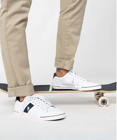 GEMO Baskets homme en toile unie à lacets – US Polo Assn blanc chine